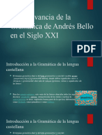 La Relevancia de La Gramática de Andrés Bello