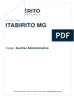 Apostila Auxiliar Administrativo C Mara de Itabirito MG 2024