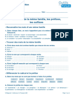 Evaluation Familles de Mots Préfixes Suffixes