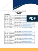 Horario Sabado de Clases Virtuales