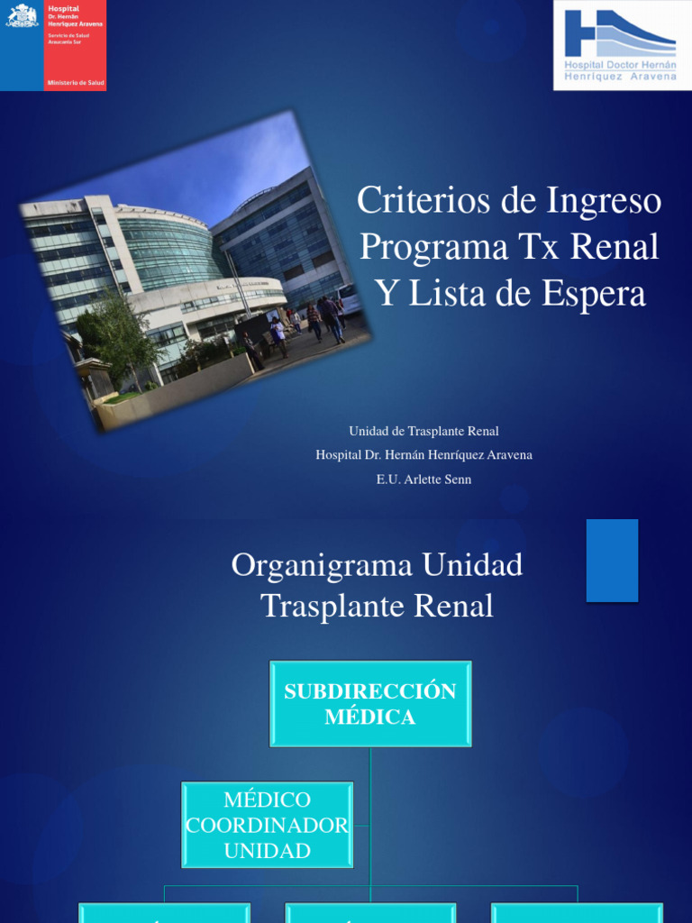 Criterios de Ingreso Al Programa TX Renal y Lista de Espera | PDF ...