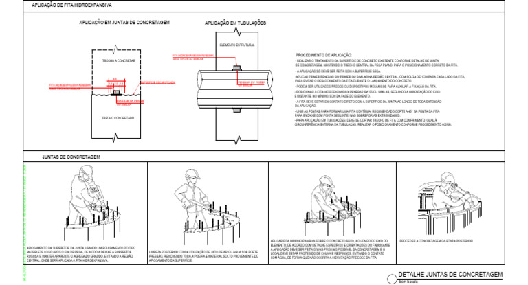 Aplicação de Fita Hidroexpansiva em Juntas | PDF | Concreto