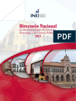 Directorio Nacional de Municipalidades Provinciales, Distritales y de Centros Poblados 2023