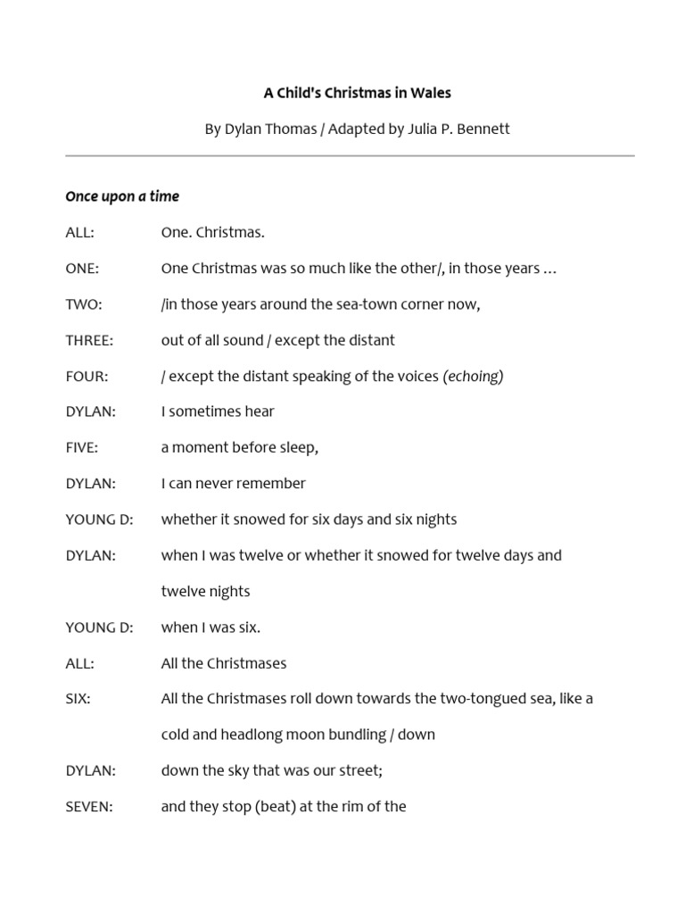 Child's Christmas in Wales - 10vox | PDF