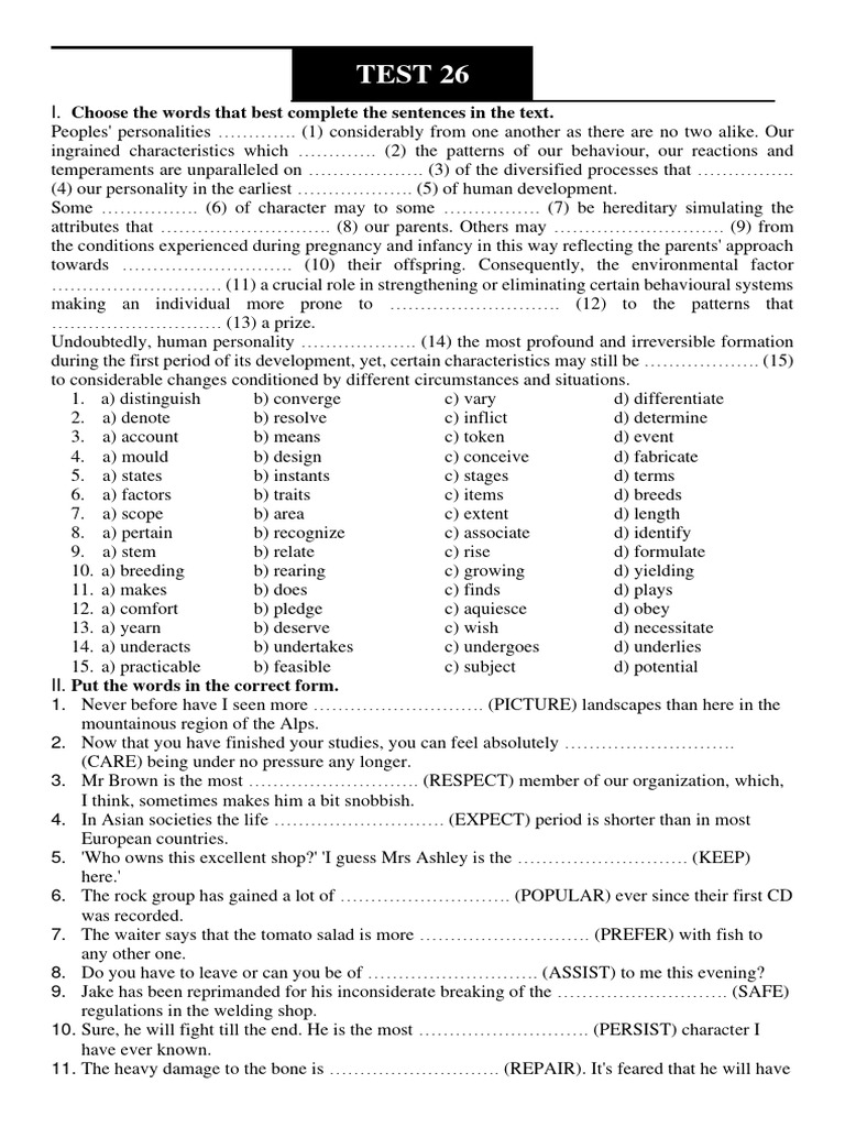 Test 26 | PDF