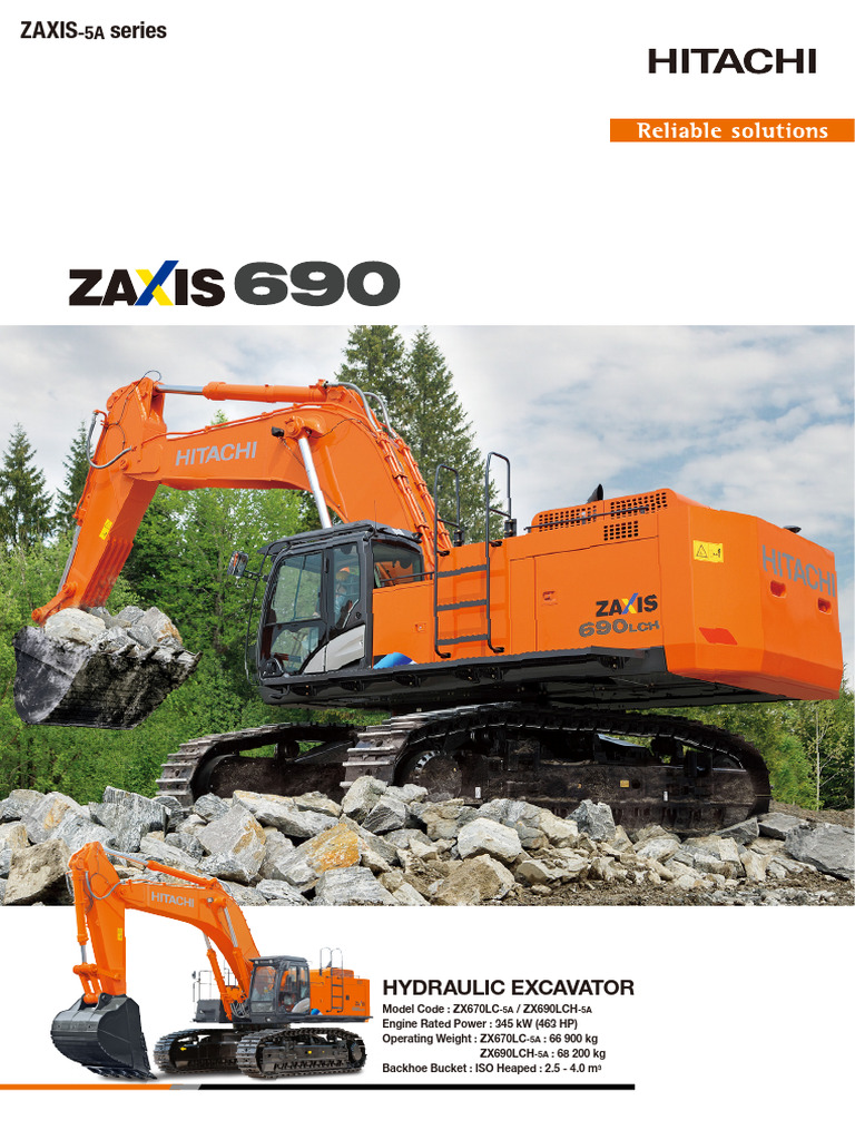 Hitachi ZX690LCH-5A Excavator Overview | PDF | Pump