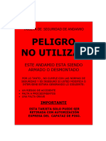 Tarjeta de Seguridad de Andamio Rojo