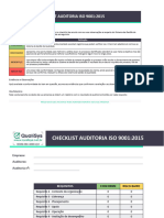 Checklist Auditoria ISO 9001 2015