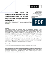 La Asociación Entre La Competencia Romántica y Los Comportamientos de Apoyo de Pareja en Parejas Adultas Emergentes