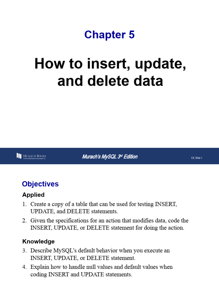 MySQL Data Manipulation: Insert, Update, Delete | PDF | Databases ...