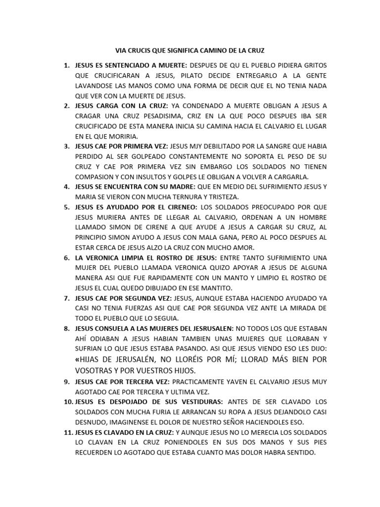 Via Crucis Que Significa Camino De La Cruz Descargar Gratis Pdf