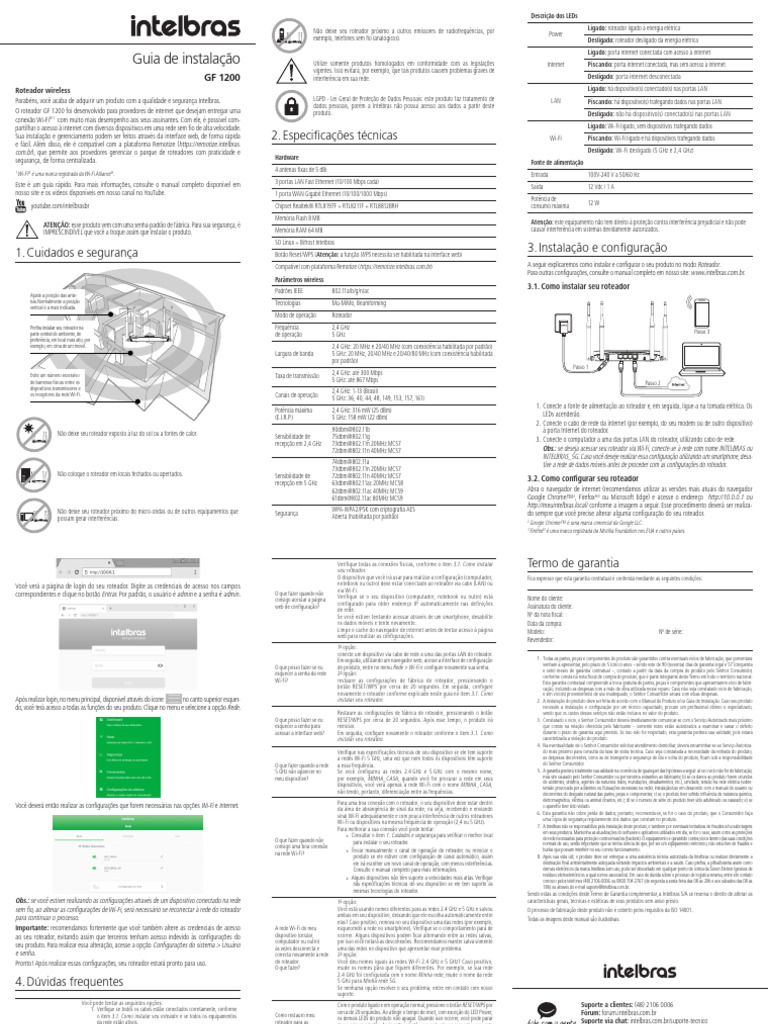 Guia de instalacao gf 1200 02 20 pdf wi fi rede de computadores
