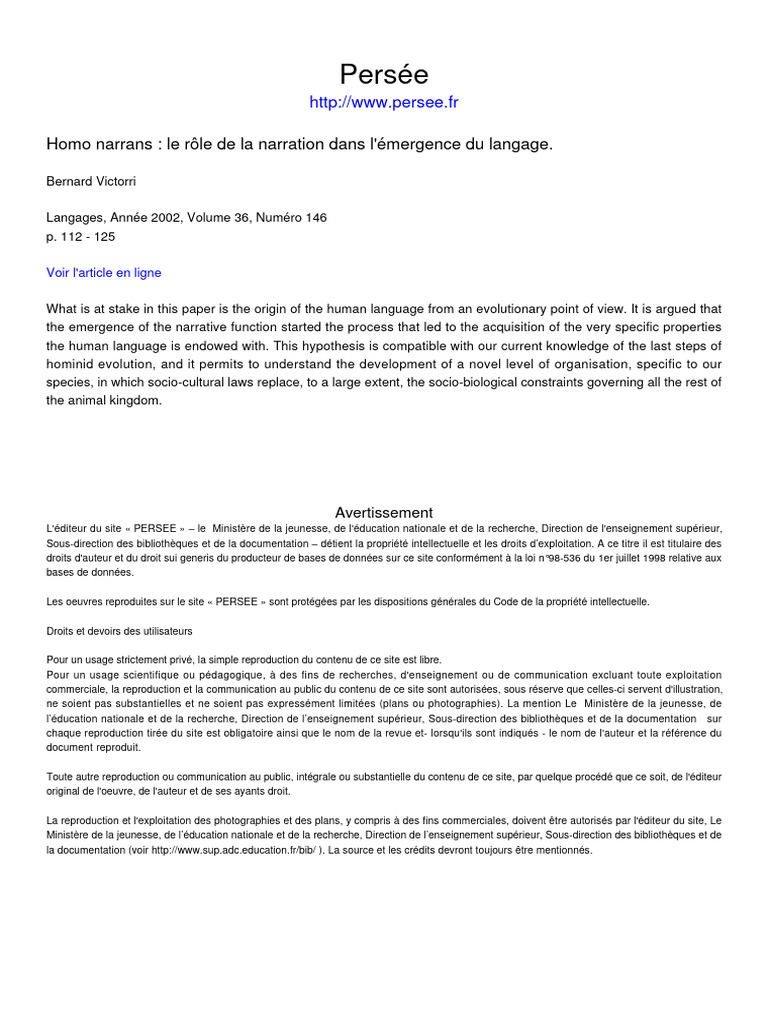 Rôle de la narration dans le langage | PDF | Propriété intellectuelle