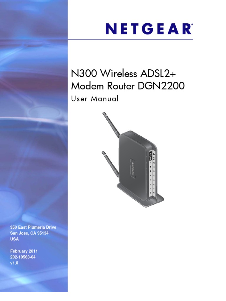Netgear Dgn2200 Modem Router User Manual Ip Address Virtual Private Network
