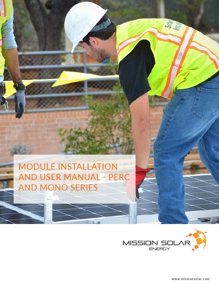 Mission Solar Module Installation and User Manual | PDF | Solar Panel ...