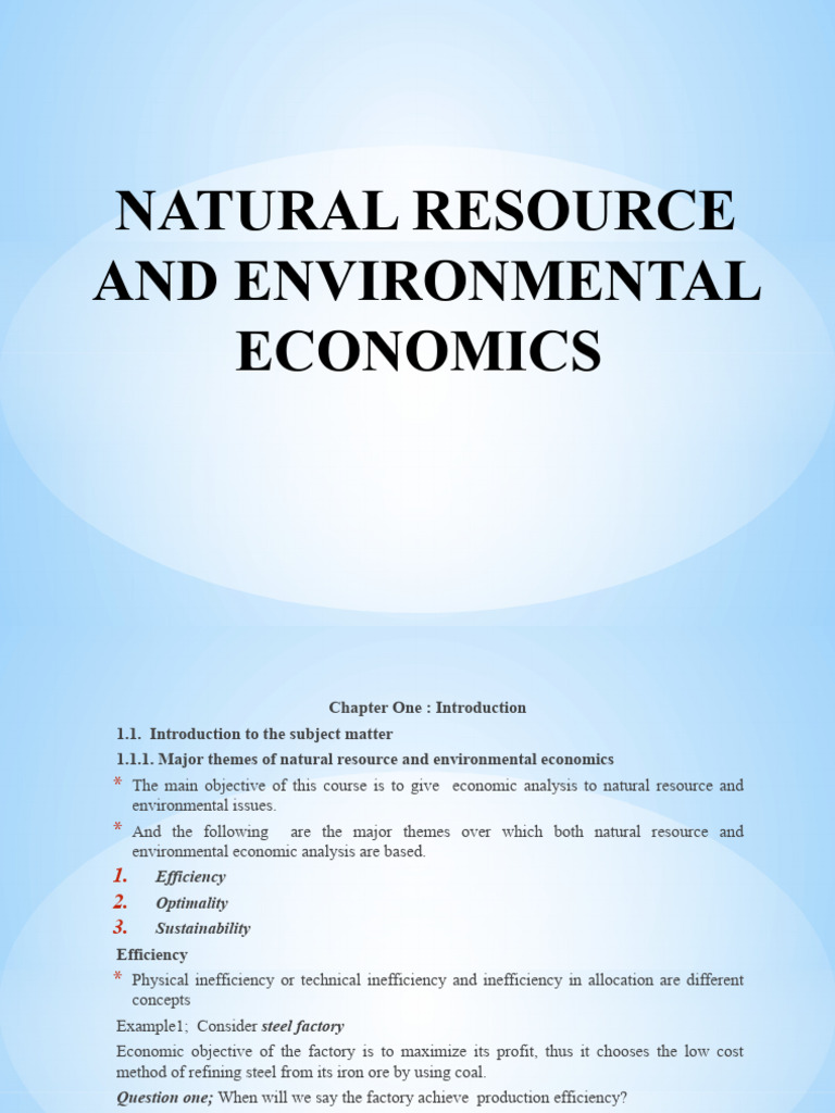 Introduction to Resource Economics | PDF | Economics | Neoclassical ...