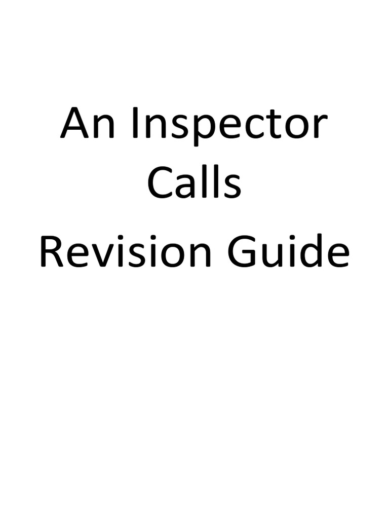 Inspector Calls Notes PDF