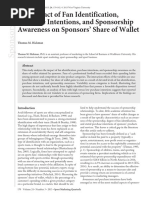 Hickman 2015 The Impact of Fan Identification, Purchase Intentions, and Sponsorship Awareness On Sponsors' Share of Wallet