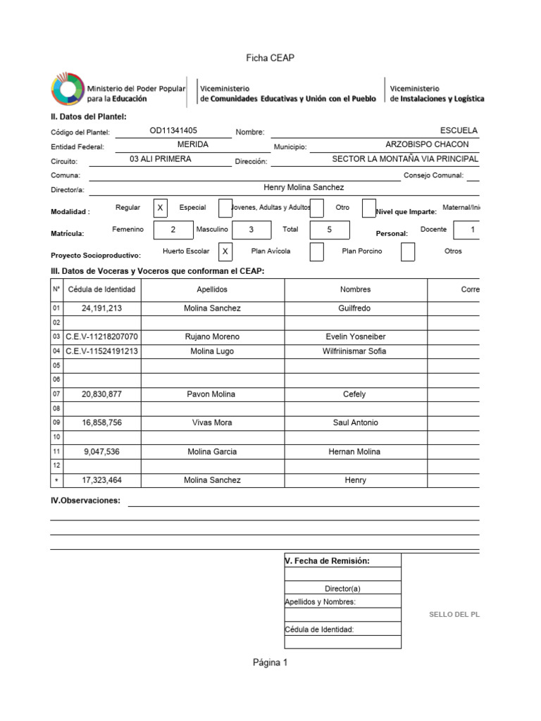 Ficha Ceap-1 | PDF