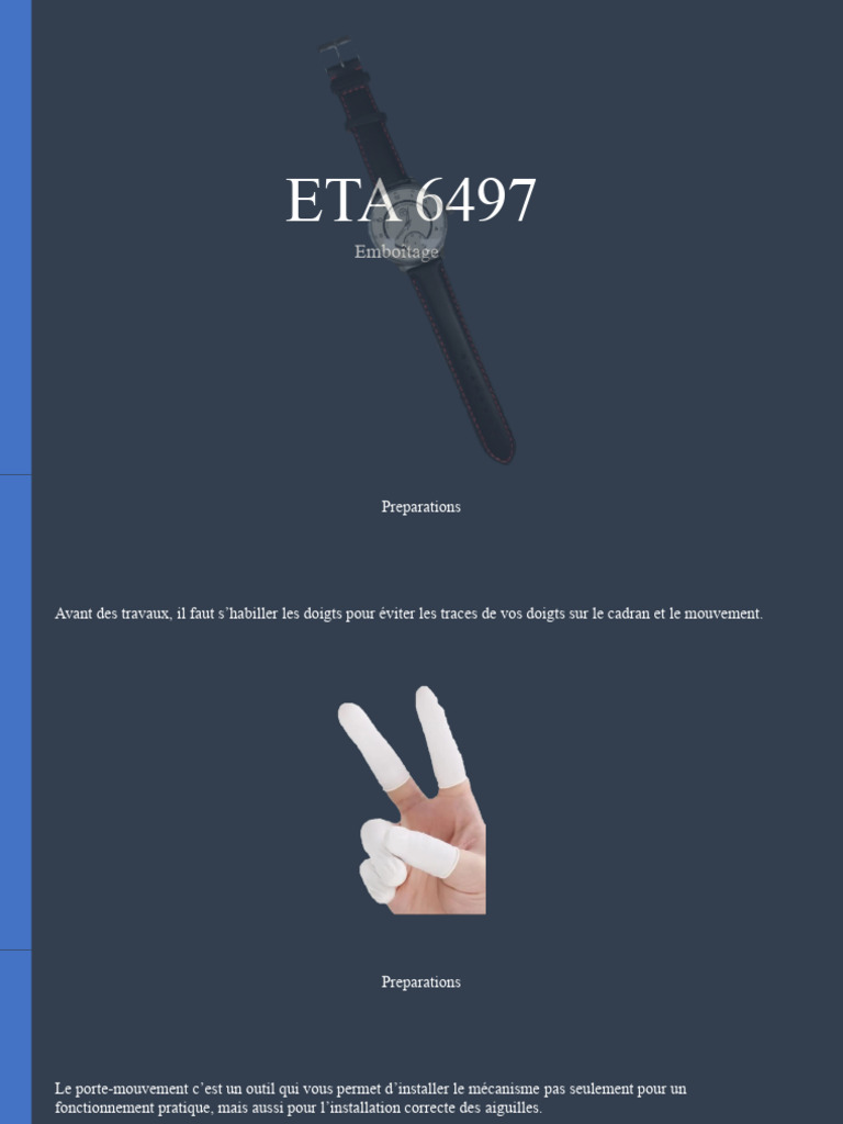Guide d'Emboîtage ETA 6497 | PDF