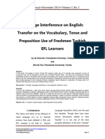 Language Interference On English Transfe
