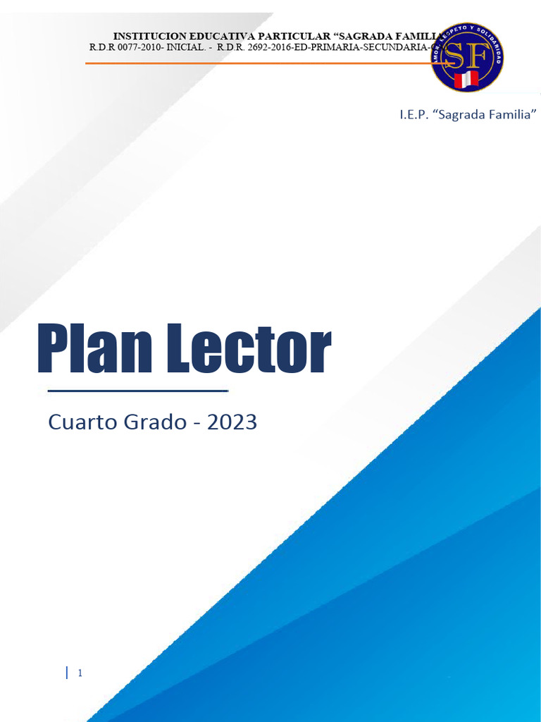 PLAN LECTOR DE AULA - Cuarto Grado | PDF | Maestros | Salón de clases