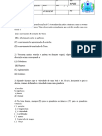 Avaliação de Fisica para o 1 Ano A e B