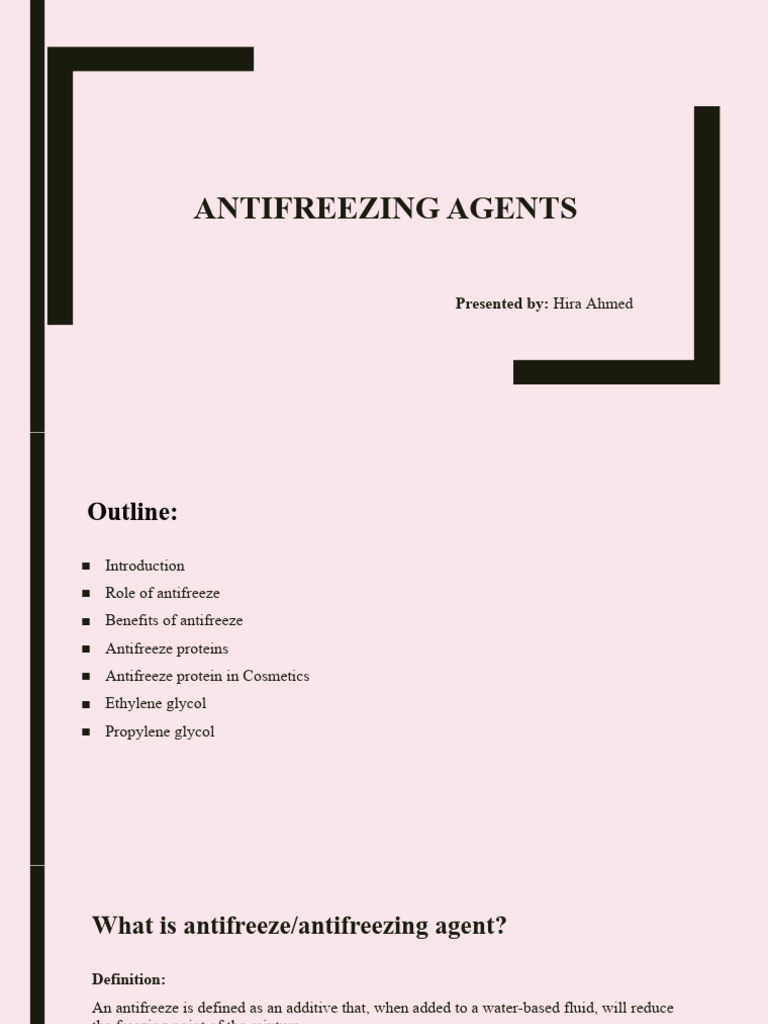 Antifreeze Agents in Cosmetics and Cars | PDF
