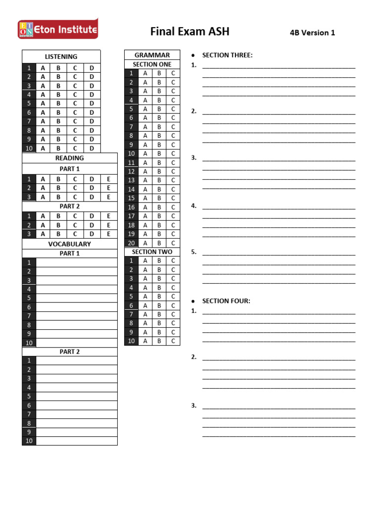 Exam Paper for 4B Students | PDF | Linguistics | Applied Linguistics