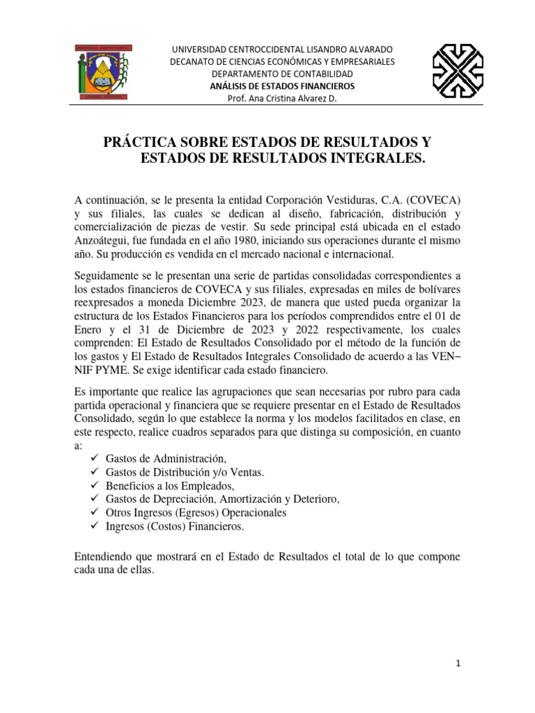 Composición Er y Eri Coveca | PDF | Estado de resultados | Contabilidad