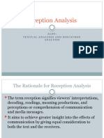 Reception and Discourse Analyses