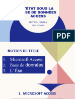 L'état Sous La Base de Données Access