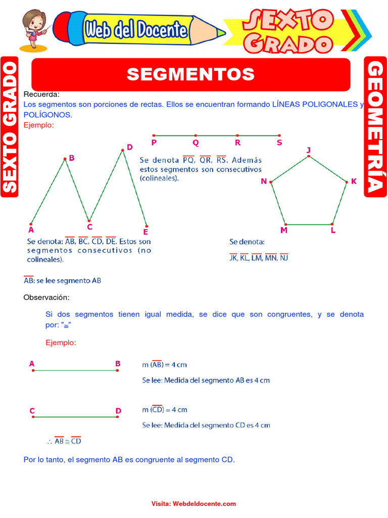 Segmentos en Geometría para Primaria | PDF | Geometría | Triángulo