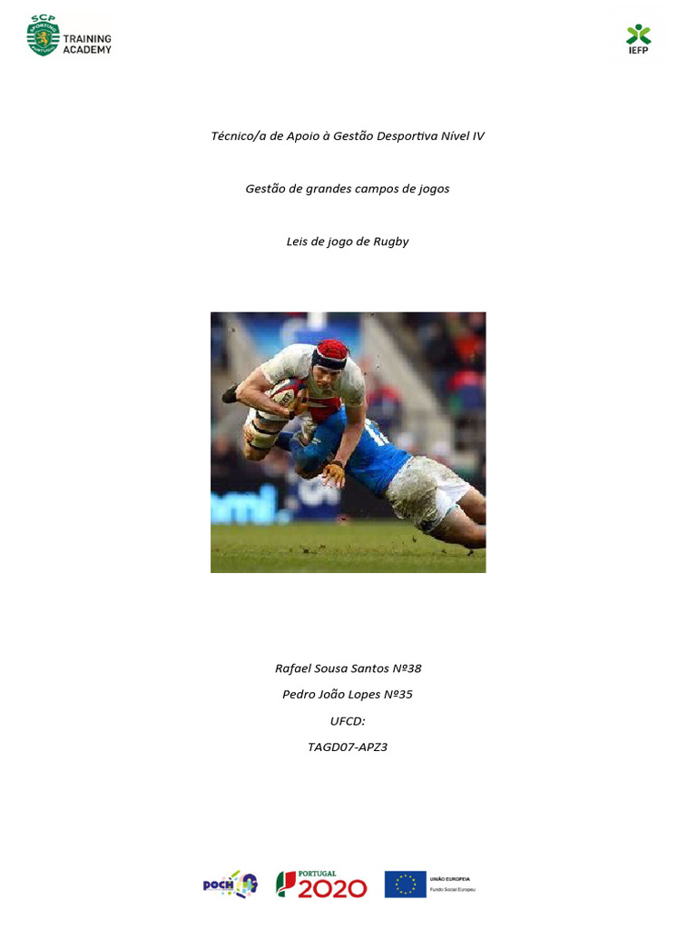 Regras e Dimensões do Campo de Rugby | PDF | Rugby | Esportes