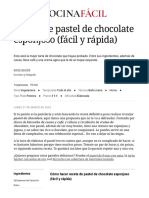 Receta de Pastel de Chocolate Esponjoso (Fácil y Rápida)