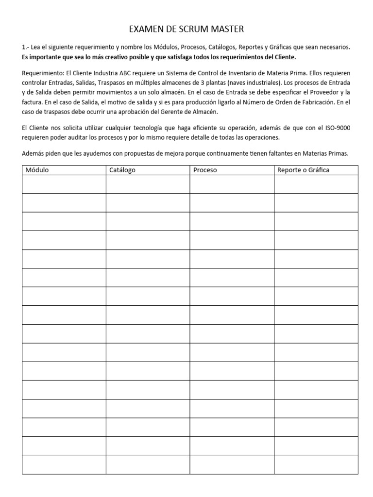 Examen scrum master pdf