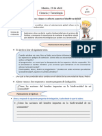 Actividad Ciencia y Tecnología Martes 19 de Abril - 6to Grado