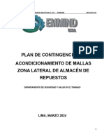 Plan de Contingencia Acondicionamiento de Mallas Zona Lateral de Almacén de Repuestos