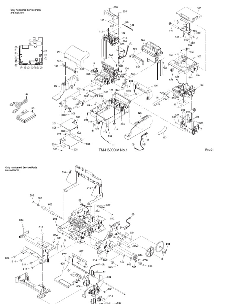 TM-H6000IV Service Parts List | PDF