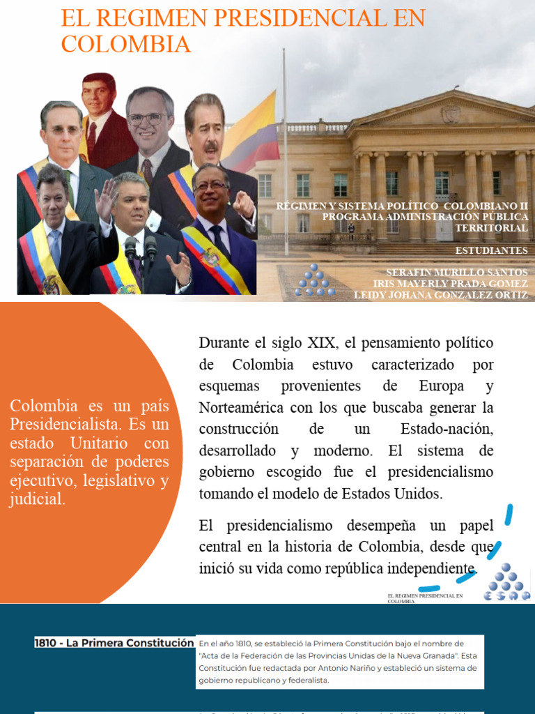 Régimen Presidencial en Colombia: Análisis | PDF | Separación de ...