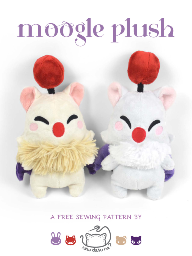 Free Moogle Plush Sewing Pattern | PDF | Sewing | Seam (Sewing)