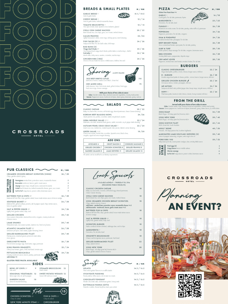 Crossroads Hotel Menu | PDF | Hamburgers | Salad