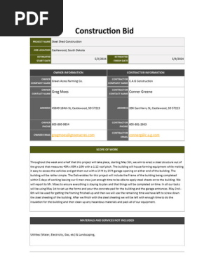 construction bid