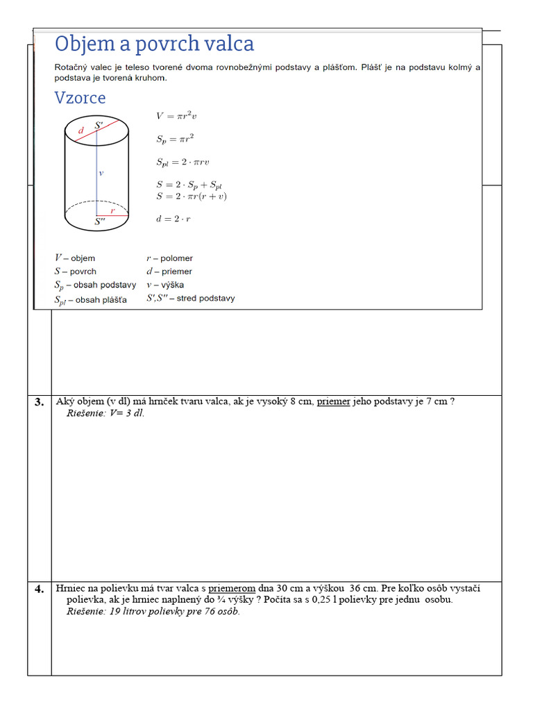Valec - Cvičenie | PDF