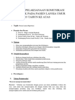 Skenario Pelaksanaan Komunikasi Terapeutik Pada Pasien Lansia Umur 65 Tahun Ke Atas Kelompok 6