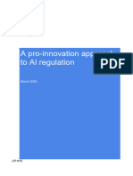 A Pro Innovation Approach to AI Regulation in UK