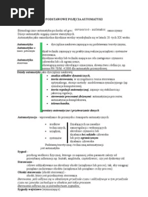 Automatyka Wyklady