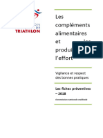 Fiche Préventive N°3 - FFtri - Compléments Alimentaires Et Produits de Leffort - Vigilance Et Respect Des Bonnes Pratiques - 2018