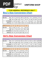 Sock Shoe Sizes Cross Reference