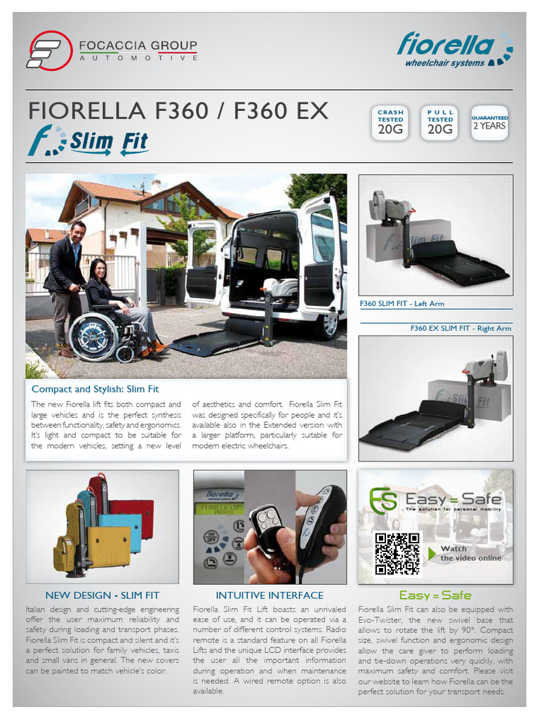 Fiorella F360 Slim Fit Wheelchair Lift | PDF | Elevator | Vehicles